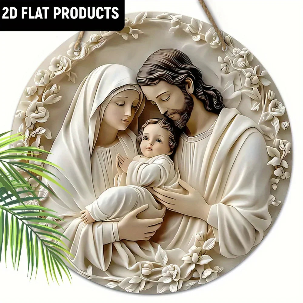 1 pieza Clásica de Madera de la Escena de la Natividad La familia Sagrada Jesus María y Jose 7.87 pulgadas/20cm