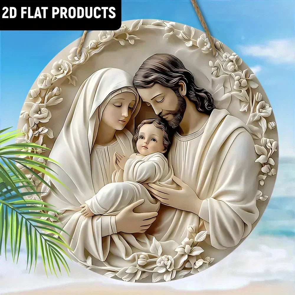 1 pieza Clásica de Madera de la Escena de la Natividad La familia Sagrada Jesus María y Jose 7.87 pulgadas/20cm